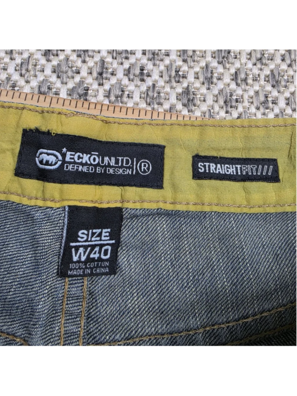 Ecko Unltd Straight Fit Jeans Men’s W40 Blue Denim 100% Cotton Streetwear Y2K